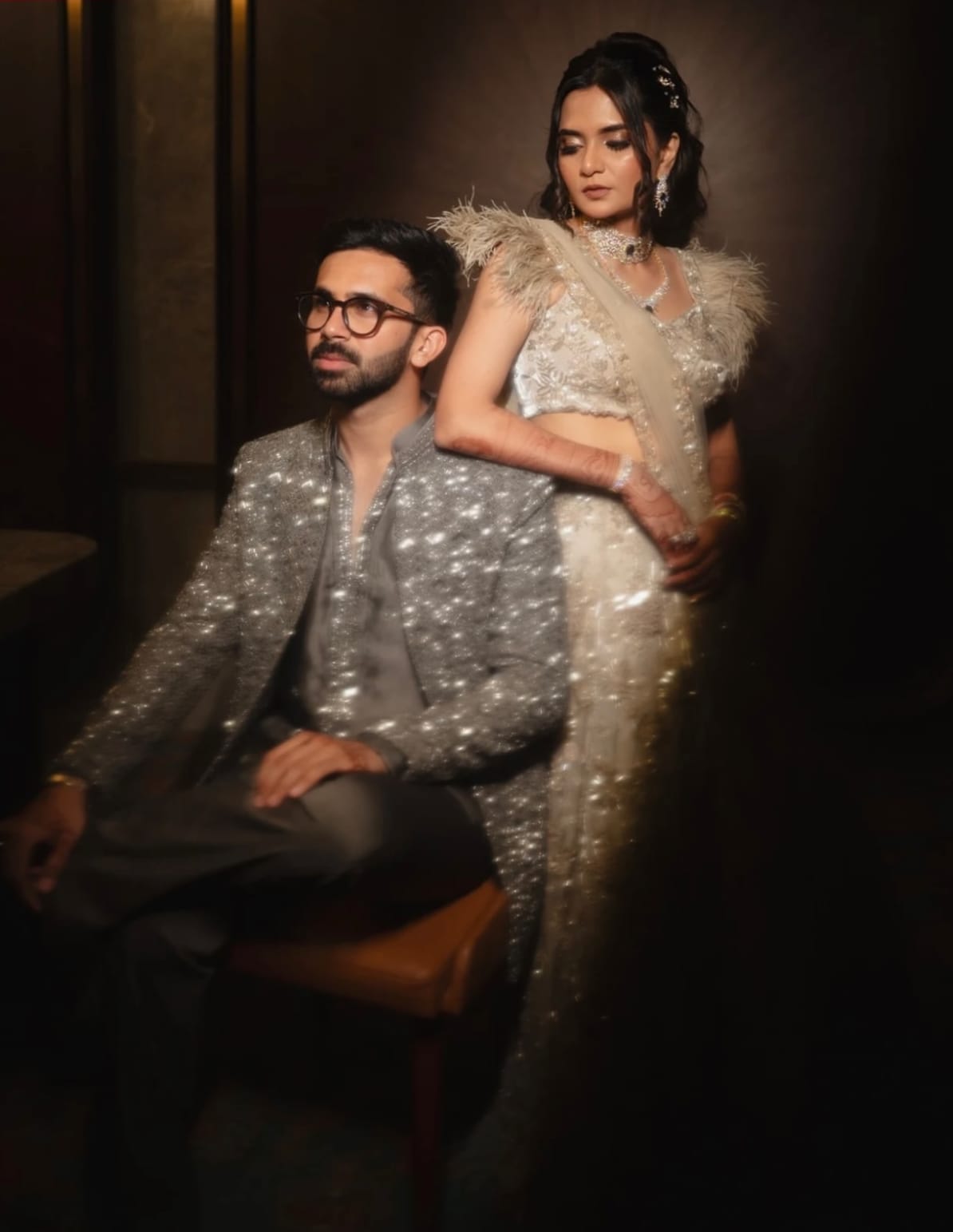 Premium couple studio portrait